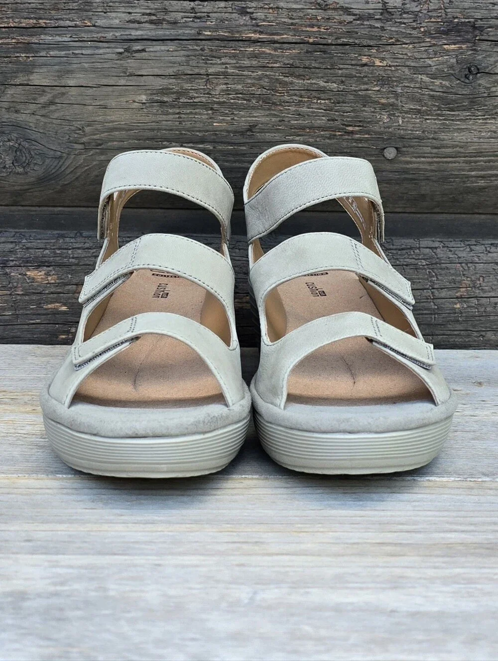 Clarks Reedly Juno Coastal Minimalist Sage Nubuck Comfort Wedge Sandal 9W